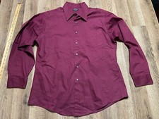 Arrow Shirt, Men's Size 17 34/35, Red, Fitted, Button Up, Wrinkle Free