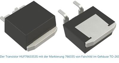 2PCSTransistor HUF76633S3S mit der Markierung 76633S von Fairchild im Gehäuse TO