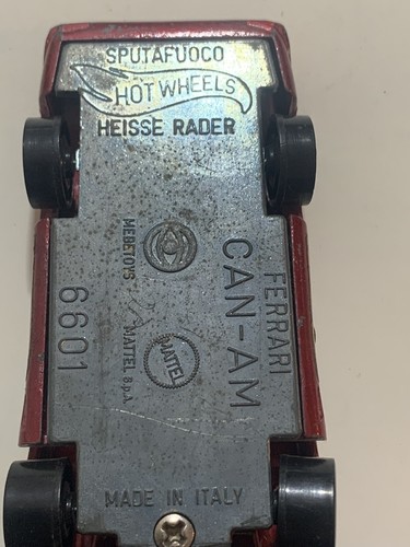FERRARI CAN-AM MEBETOYS MATTEL 6601 HOT WHEELS ITALY SPUTAFUOCO HEISSE RADER - Foto 6 di 8
