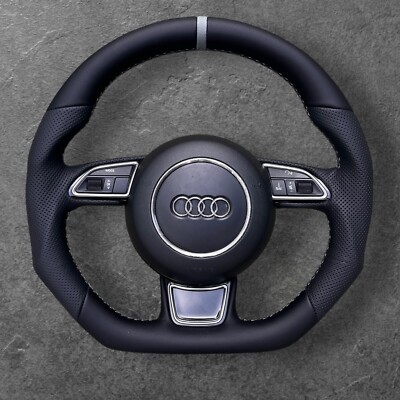 TUNING AUDI A3 S3 Q3 A4 S4 RS4 A5 S5 RS5 Q5 FLAT BOTTOM RACE STEERING WHEEL