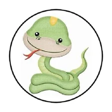 48 CUTE SNAKE ENVELOPE SEALS LABELS STICKERS 1.2" ROUND