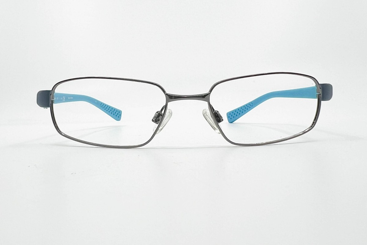 Nike 8161 070 Silver Blue Eyeglasses Frames Womens Full Rim