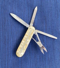 Vtg TRW 1966 Safety Award  Pocket Knife ~Hockey Solingen Germany~ Cracked Ice