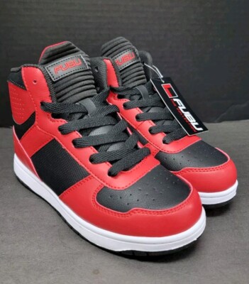 Boy's FUBU Athletic Baseline Sneakers - Red/Black - Multi-Size - Brand New 