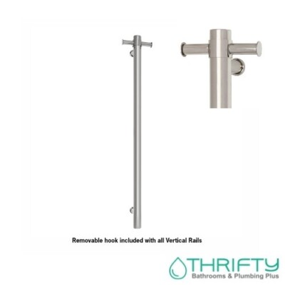 Thermogroup Straight Round Vertical Single Bar Heated Towel Rail VS900H 