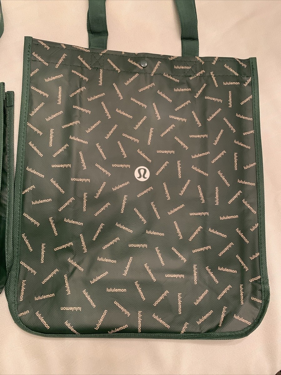 2 Lululemon Large & Small Reusable Shopping Bag 2023 Holiday Edition Green  New | eBay