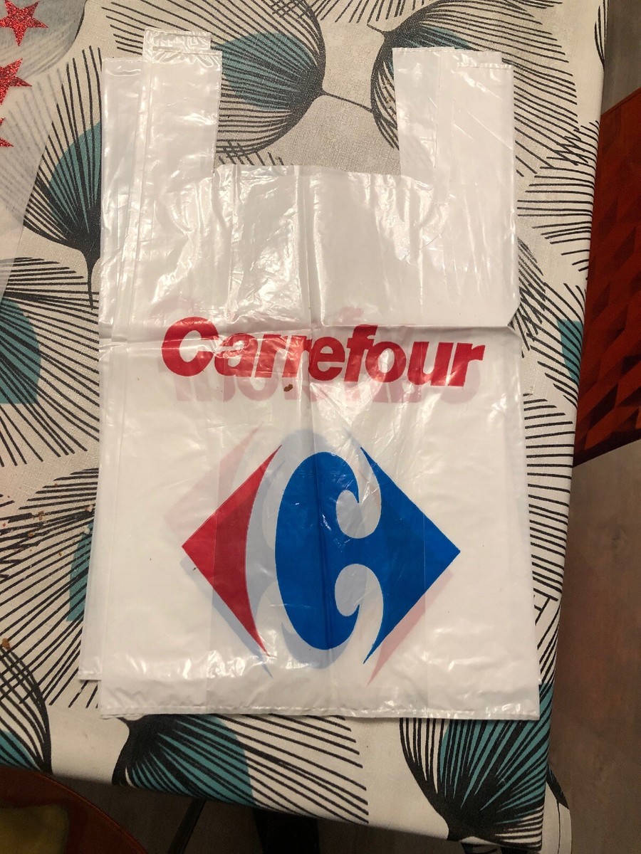 ancien sachet sac plastique de course Supermarché Carrefour