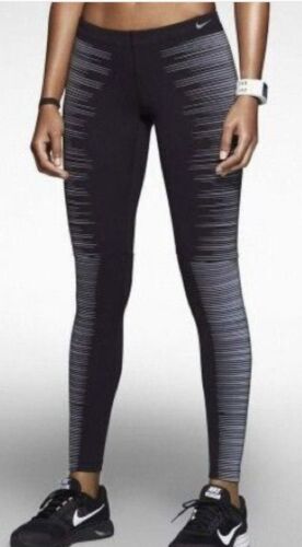 Nike Flash Leggings XS 34 Epic Lux Pro Laufhose Dri-Fit Schwarz Reflektierend - Picture 1 of 23