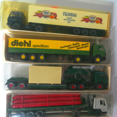 4 x LKW Volvo MB Rama Diehl u.a Wiking 51127 542 26787 29504 1:87 OVP
