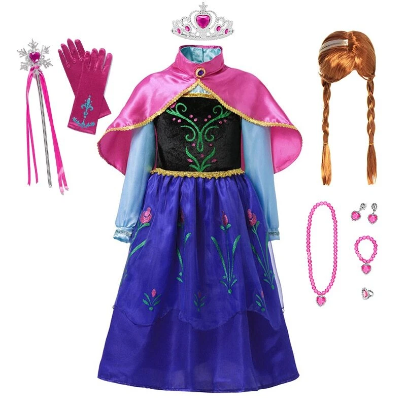Fantasias Vestido de Princesa Meninas Rainha da Neve Crianças Vestidos Infantil Cosplay Vestido de Festa - Imagem 2 de 4