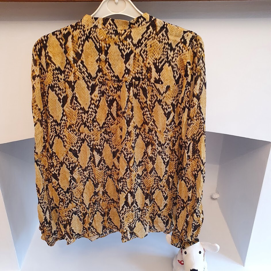Anthropologie x Second Female Snake Print Blouse XS  UK 6 RRP £92 image 5