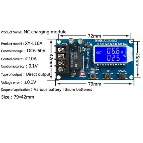 6V-60V Li-ion Battery Charge NC Control Protection Board LCD Display 10A/30A - Picture 7 of 27