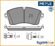 Brake pad set, disc brake MEYLE 0252248517/PD
