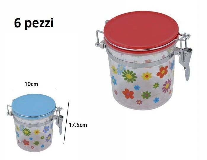 UUE Set 4 Barattoli Con Coperchio Ermetico - Contenitori Per Cereali Con Beccuccio, Plastica Trasparente Senza BPA