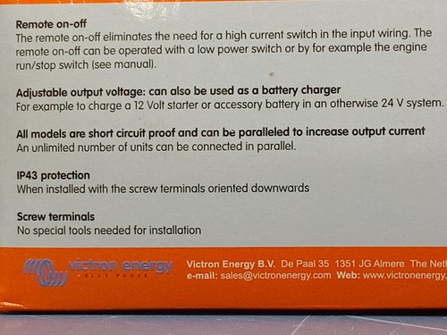 Victron Energy Orion-Tr IP43 48/12 Volt 30 Ampere 360 Watt isolierter DC/DC-Wandler - Bild 5 von 7