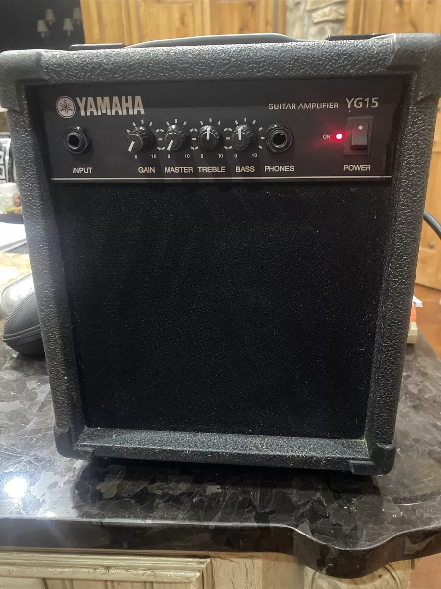 Yamaha YG15 40 Watt Guitar Amplifier Black Powers On