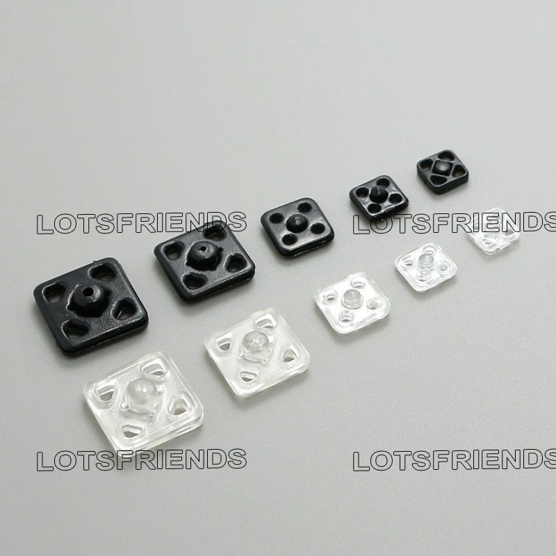 100 sets Plastic Square Press Studs Snap Fasteners Sewing Buttons 7 8 10 13 15mm - Image 3 of 4