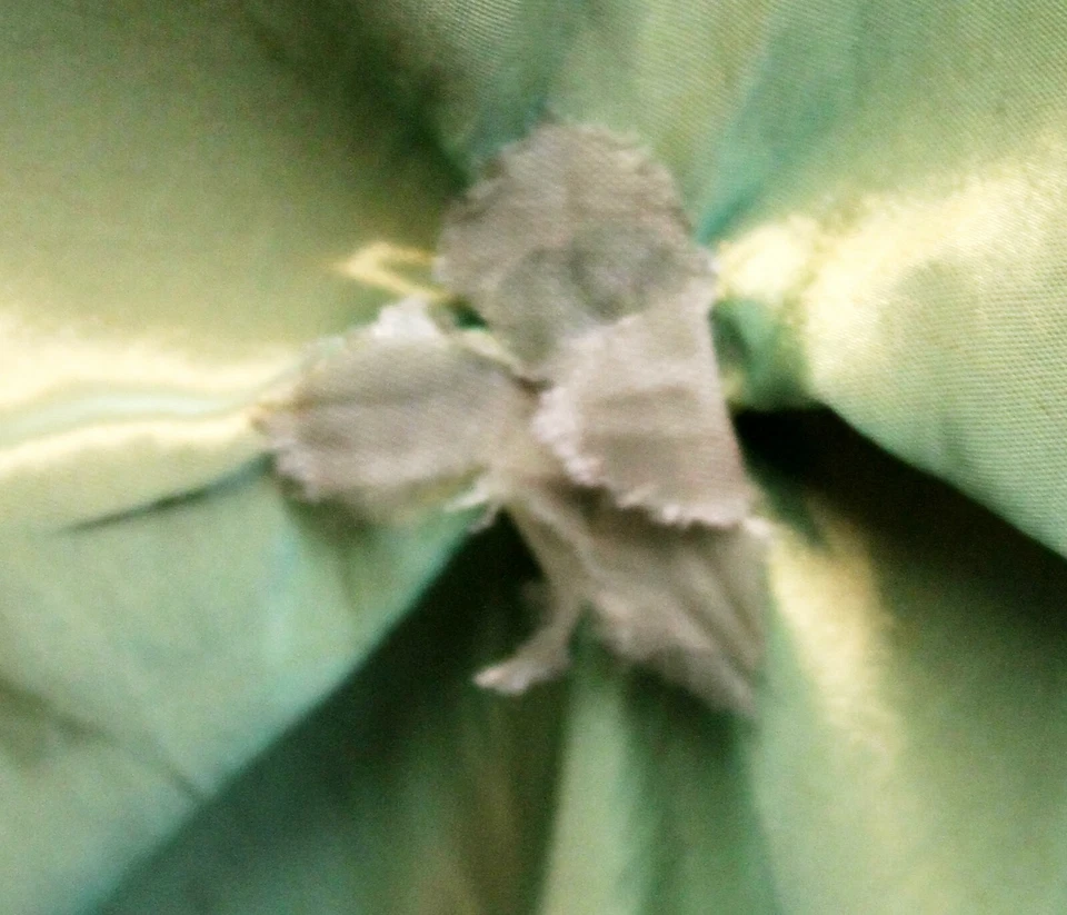 Vestido Hecho a Mano Verde Tafetán Niña Talla 4/5 Blanco Encaje Hada Princesa Fiesta Boda Foto 4 de 4