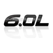 1 - BRAND NEW 3D Adhesive Emblem Rear Side Fender 6.0L GLOSS BLACK BADGE 1IT