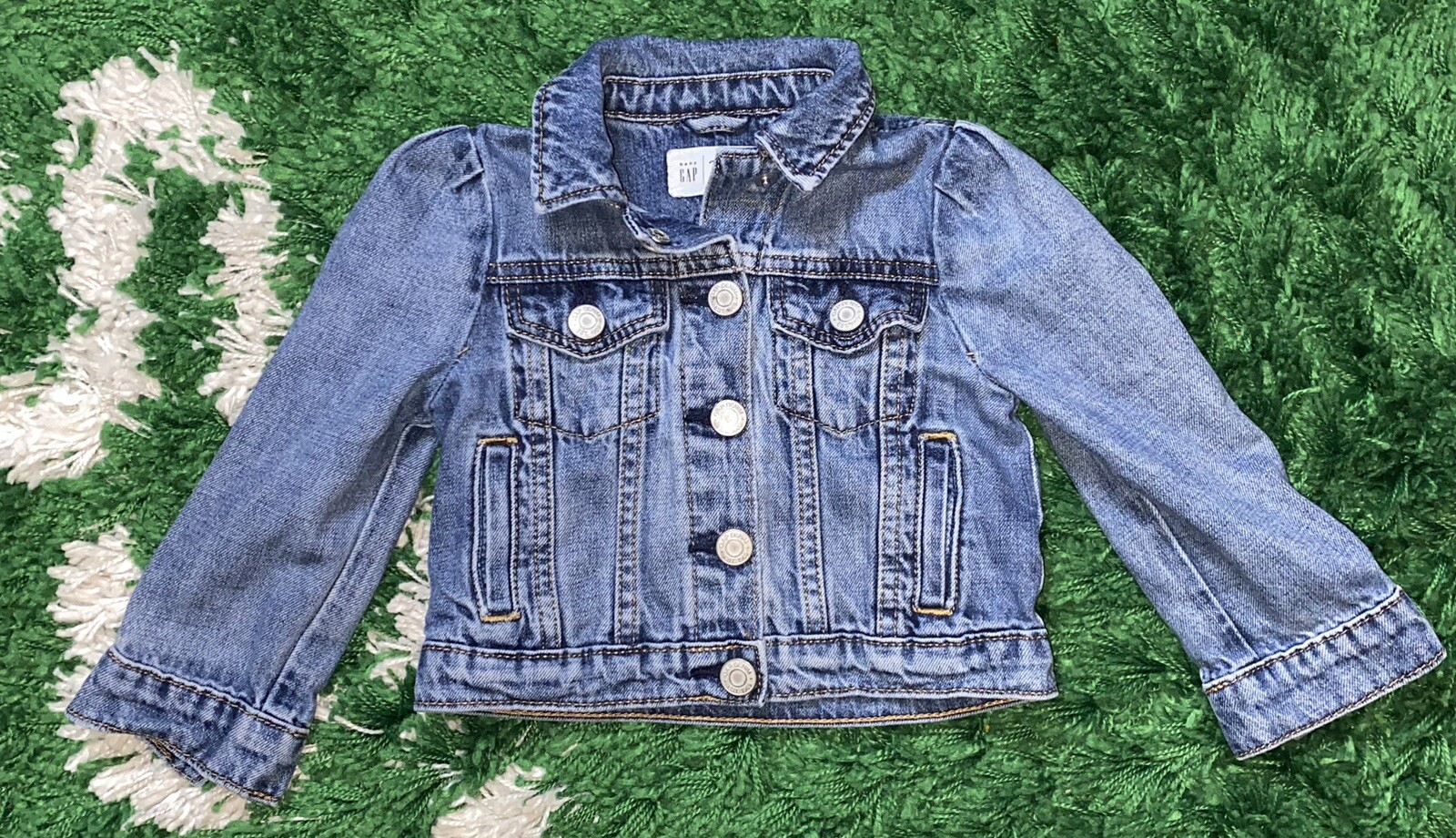 Gap Disney Minnie Mouse Denim Jean Jacket Size 2T Embroidered Toddler