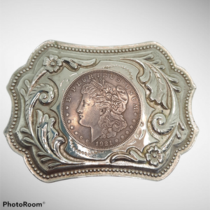custom silver dollar belt buckles