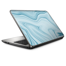 Universal Laptop Skins wrap for 15" - Baby Blue Ice Swirl Marble
