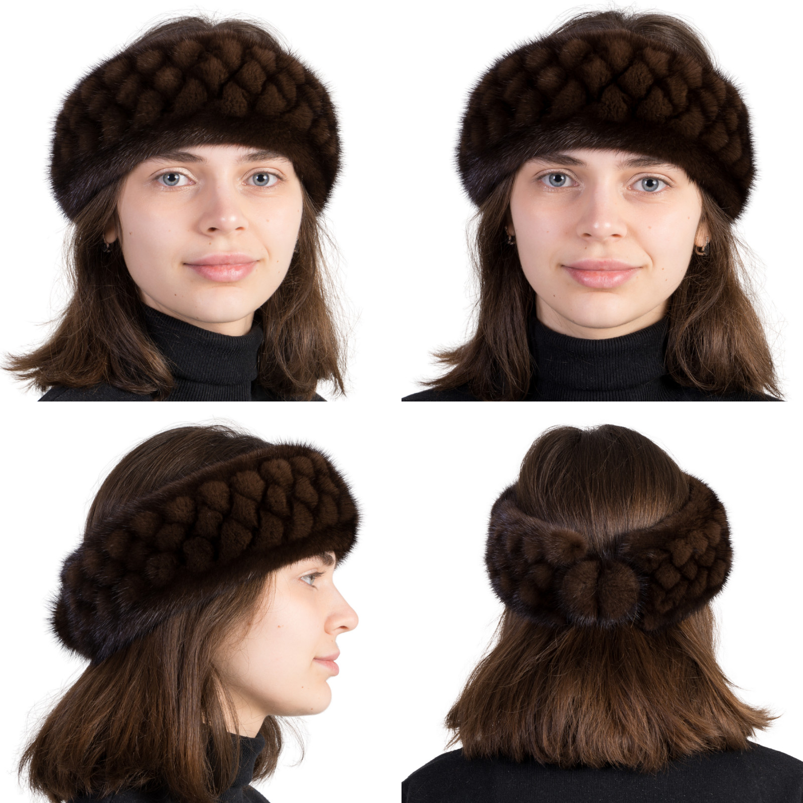 Mink Fur Headband Women's Winter Real Fur Mink Handmade Headband Many Colors image 7