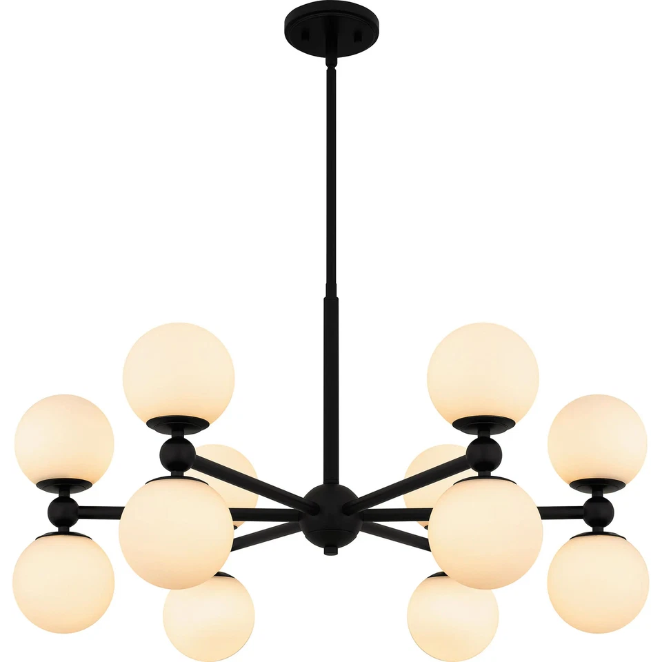 Araña negra mate Elser de 12 luces Foto 3 de 4