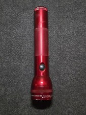 Mag-Lite Flashlight 10" Red Aluminum Made in USA Preowned 2D