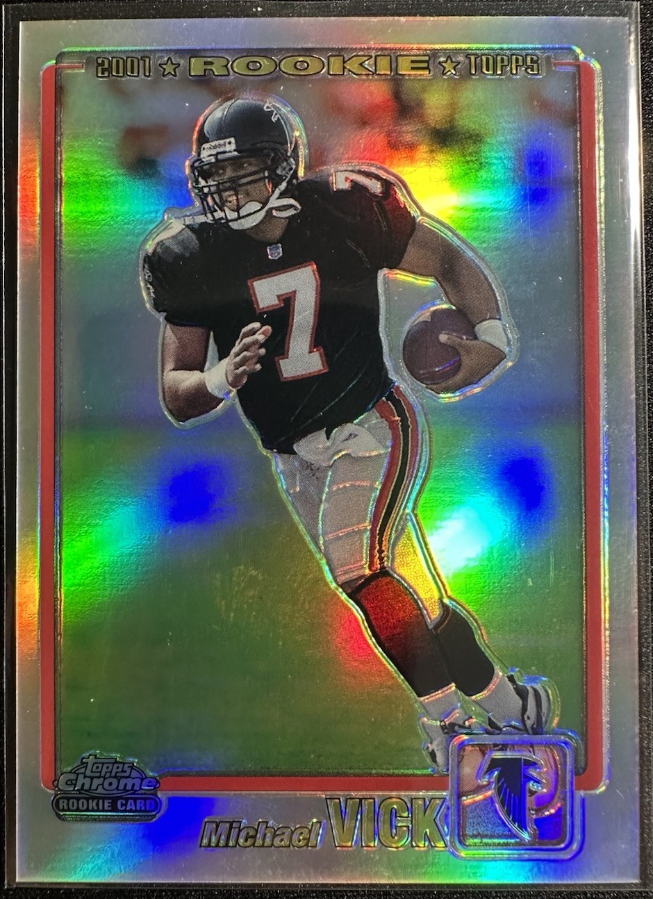 2001 TOPPS CHROME MICHAEL VICK ROOKIE RC REFRACTOR 774/999 FALCONS