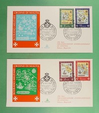 DR WHO 1968 SOVEREIGN MILITARY ORDER OF MALTA 2 FDC MAP CACHET COMBO R29991