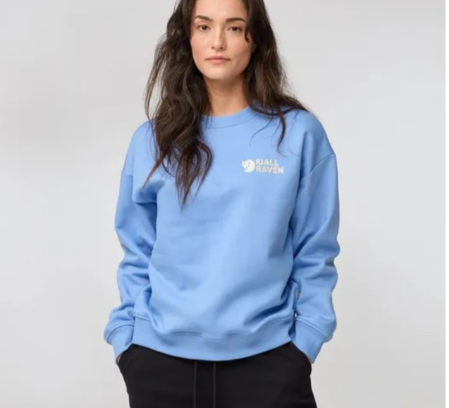 Fjallraven Classic Sweater Women's S Blue Crewneck Sweatshirt Embroidered Cotton