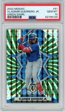 PSA 10 2021 Mosaic Baseball Card 78 Vladimir Guerrero Green Swirl Prizm #07/12