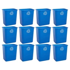 United Solutions 12pk Open Top Recycling Bin Space Saving Can, 7 Gal (Open Box)