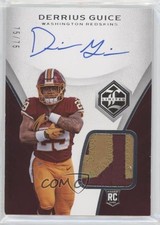 2018 Panini Limited Rookie Silver Spotlight 75/75 Derrius Guice Patch Auto xr1