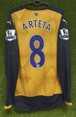 MEN'S FC ARSENAL 2015/2016 MIKEL ARTETA #8 SOCCER FOOTBALL SHIRT JERSEY SIZE M