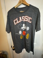 Disney Mickey Mouse Gray Classic T-Shirt sz Large Unisex Adult