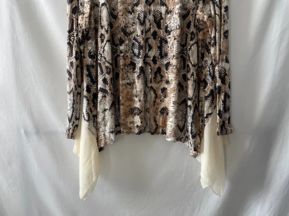 Blusa Top Laurie Felt Mujer Multicolor Dobladillo Asimétrico Estampado Piel de Serpiente Talla XL Foto 4 de 4