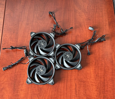 LOT OF 3 - INWIN Sirius Loop ASL120 RGB 120mm Fans w/ screws and rubber edges