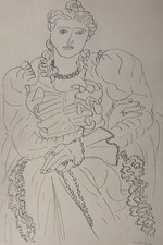 Henri Matisse, Jeune fille à la Robe bleue, Lithographie originale signée, 1937