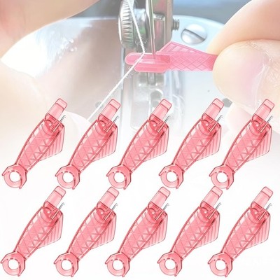 10 Pack Mini Pink Fish Type Needle Threader, Automatic Sewing Machine Needle ...