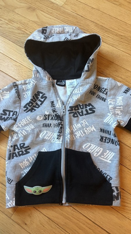 Star Wars Toddler Zip Up Hoodie Size 5 Kids, The Child Yoda