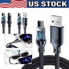 120w Super Fast USB Type-C Charging Braid Phone Charger Lead with Display Lot