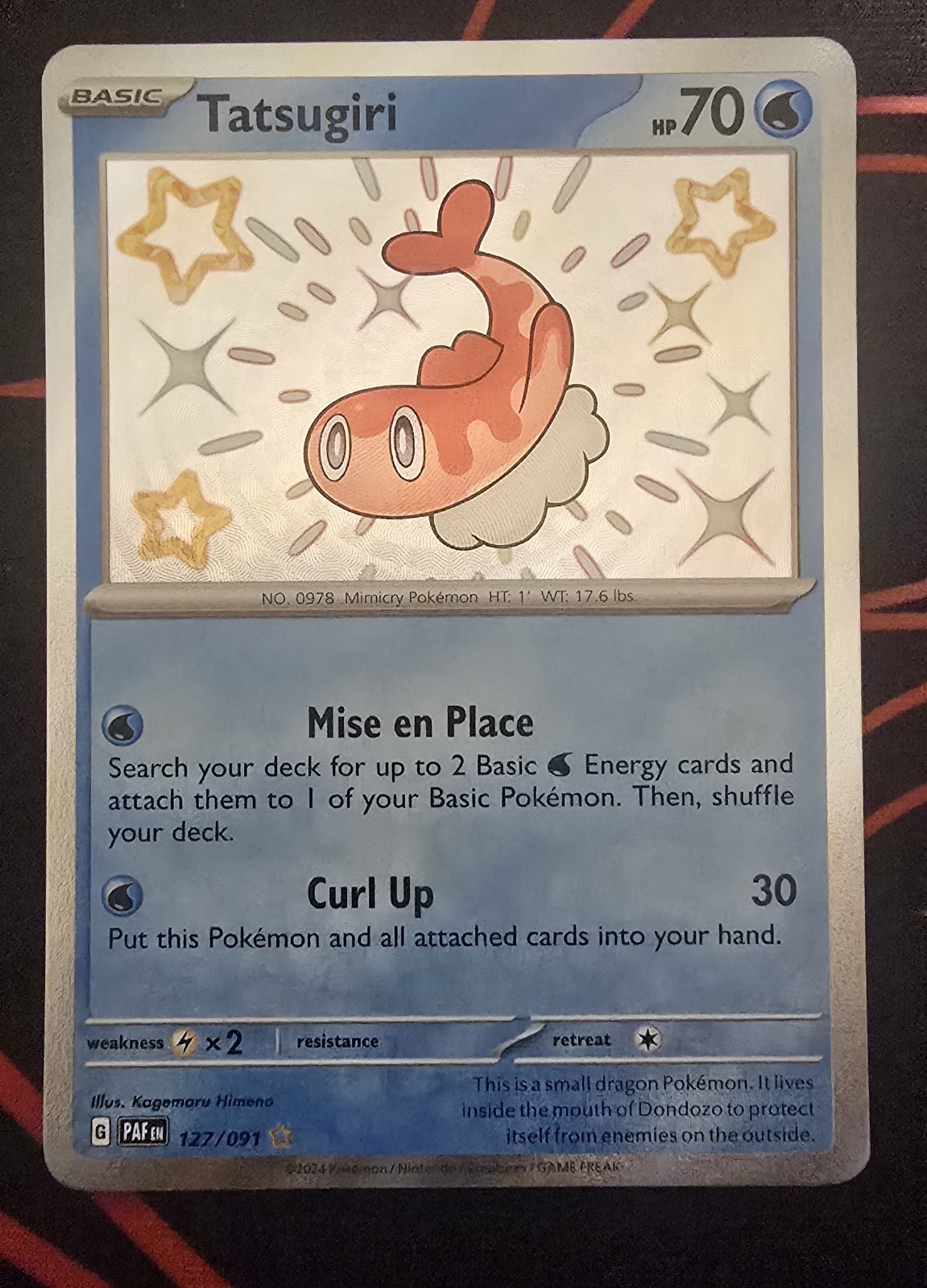 Pokémon TCG Paldean Fates Tatsugiri Card 127/091 Shiny Holo Near Mint Condition