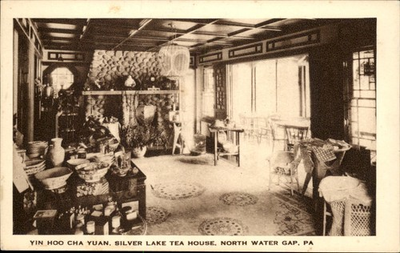 #ad North Water Gap Pennsylvania PA Yin Hoo Cha Yuan Silver Lake Tea House c1930s PC $8.29
