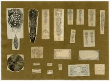 2 Antique Drawings-DESIGN-SILVERWARE-CUTLERY-BREDA-Anonymous-ca. 1850