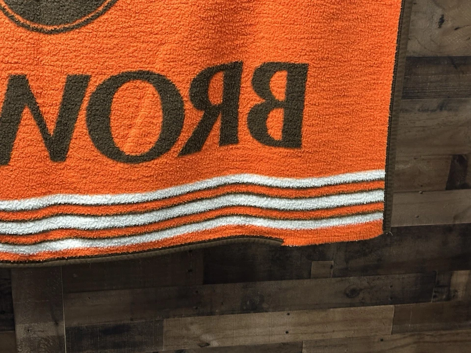 Cobertor multicolorido vintage 1970’s NFL Cleveland Browns 54”x46” - Imagem 4 de 4