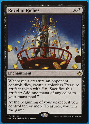 Revel in Riches Ixalan casi nuevo negro raro tarjeta de reunión de magia (id# 504196) abugames