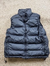 Vintage GAP Vest Mens Large Blue Reversible Down Puffer Zip Pockets Nylon Y2K