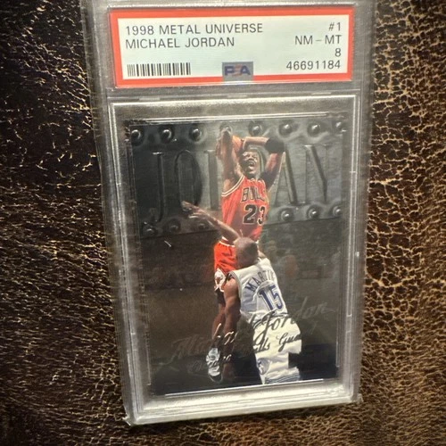 PSA 8 Michael Jordan 1998 Skybox Metal Universe Chicago Bulls Basketball Card #1